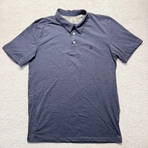 Volcom Stone Polo Shirt Logo Skater Surfer Casual Blueish Gray Men's Size Medium